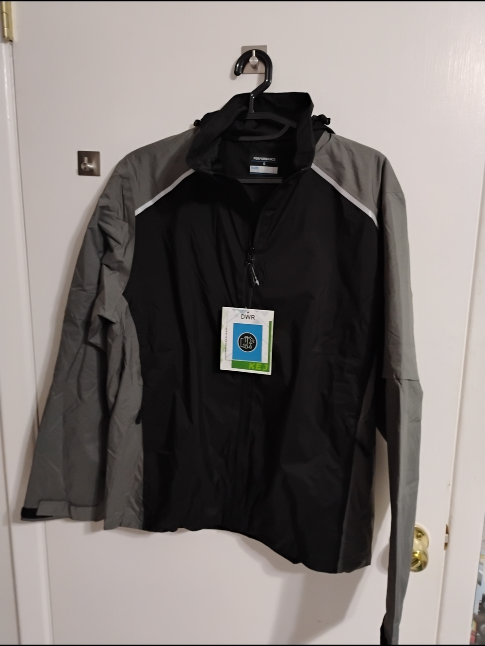 K.e.j. Golf Jacket Performance Black & Gray Men's Lightweight Rain Jacket